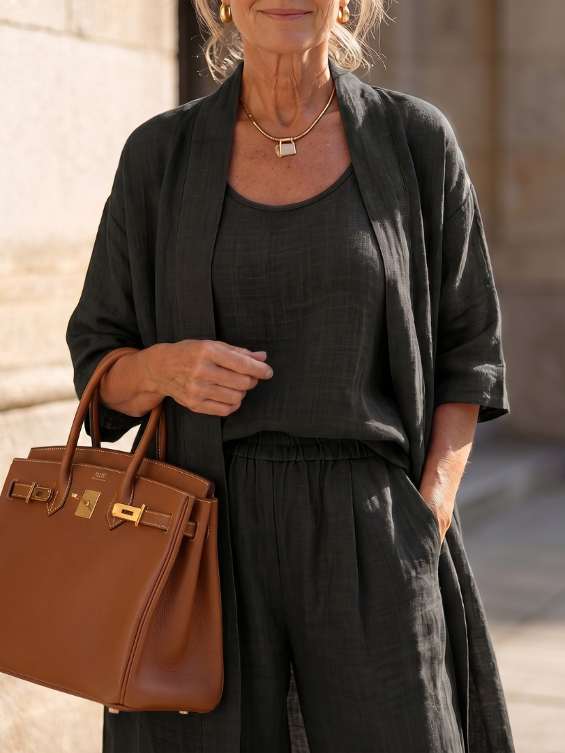 Shannon - Women's Three Piece Set with Long Cardigan