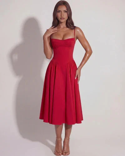 Francesca - Sweetheart Corset Midi Dress