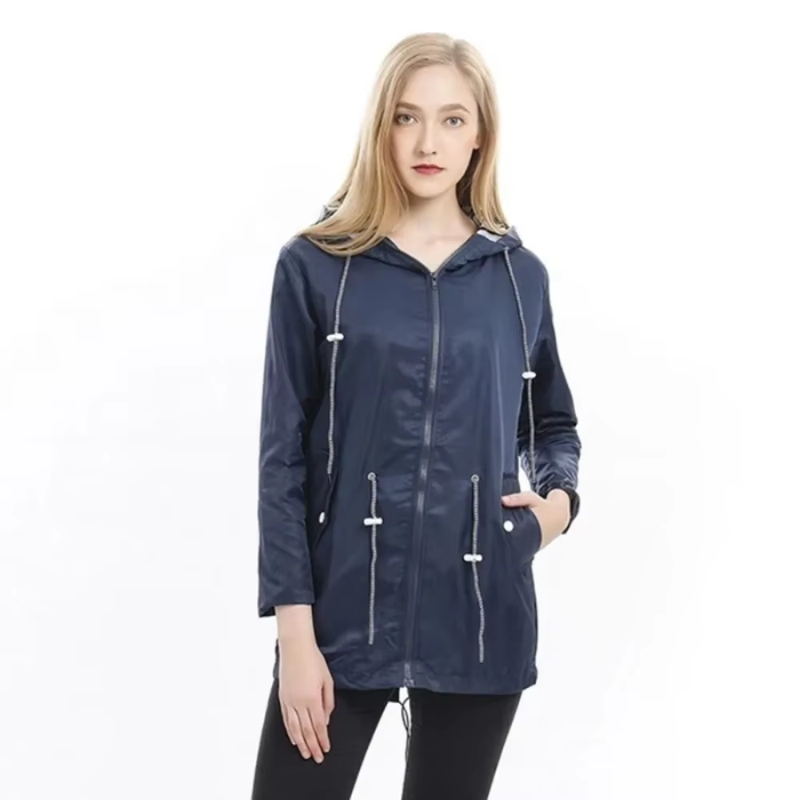 Yvonne - Imperméable à capuche pour femme, léger et coupe-vent