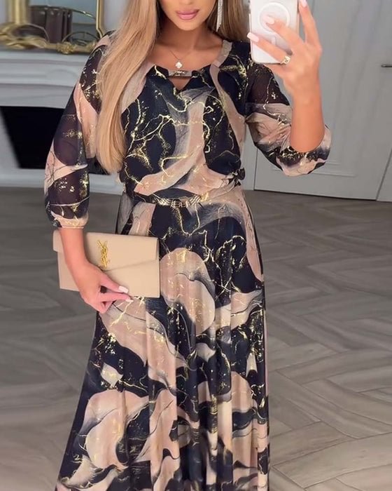 Women's Marble Print Maxi Dress