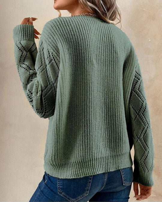 Eloise - Women's Knit V-Neck Sweater