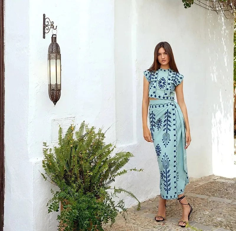 Georgia - Women's Wide Skirt and Top Set