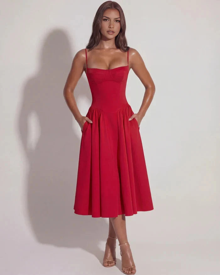 Francesca - Sweetheart Corset Midi Dress