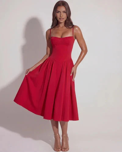 Francesca - Sweetheart Corset Midi Dress