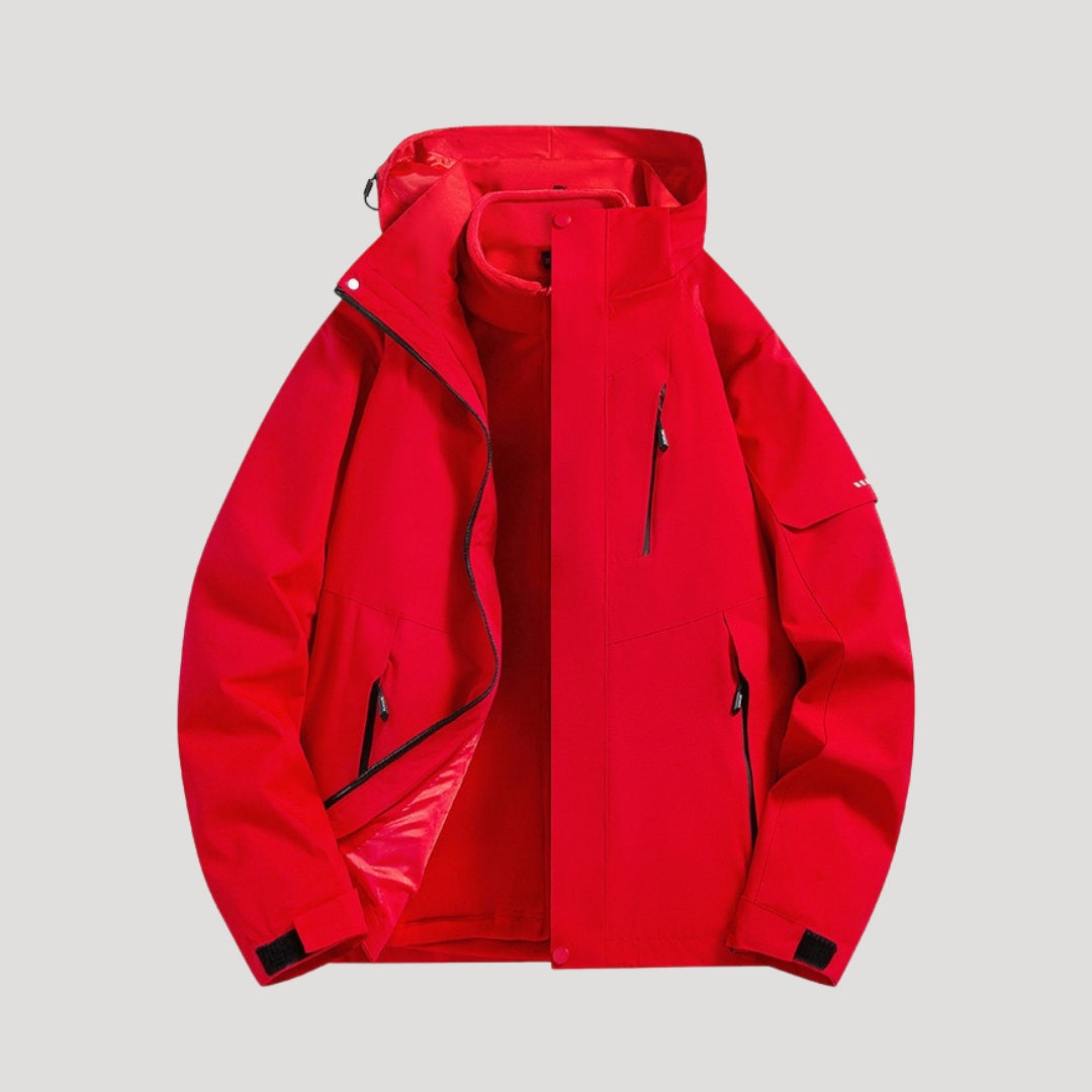 Petra - Women's Windbreaker with Hood – Red
