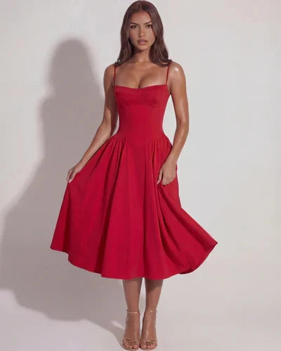 Francesca - Sweetheart Corset Midi Dress