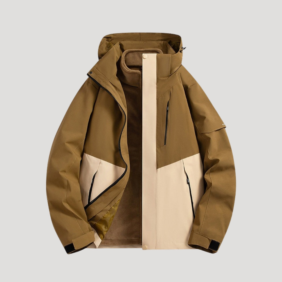Petra - Women's Windbreaker with Hood – Brown