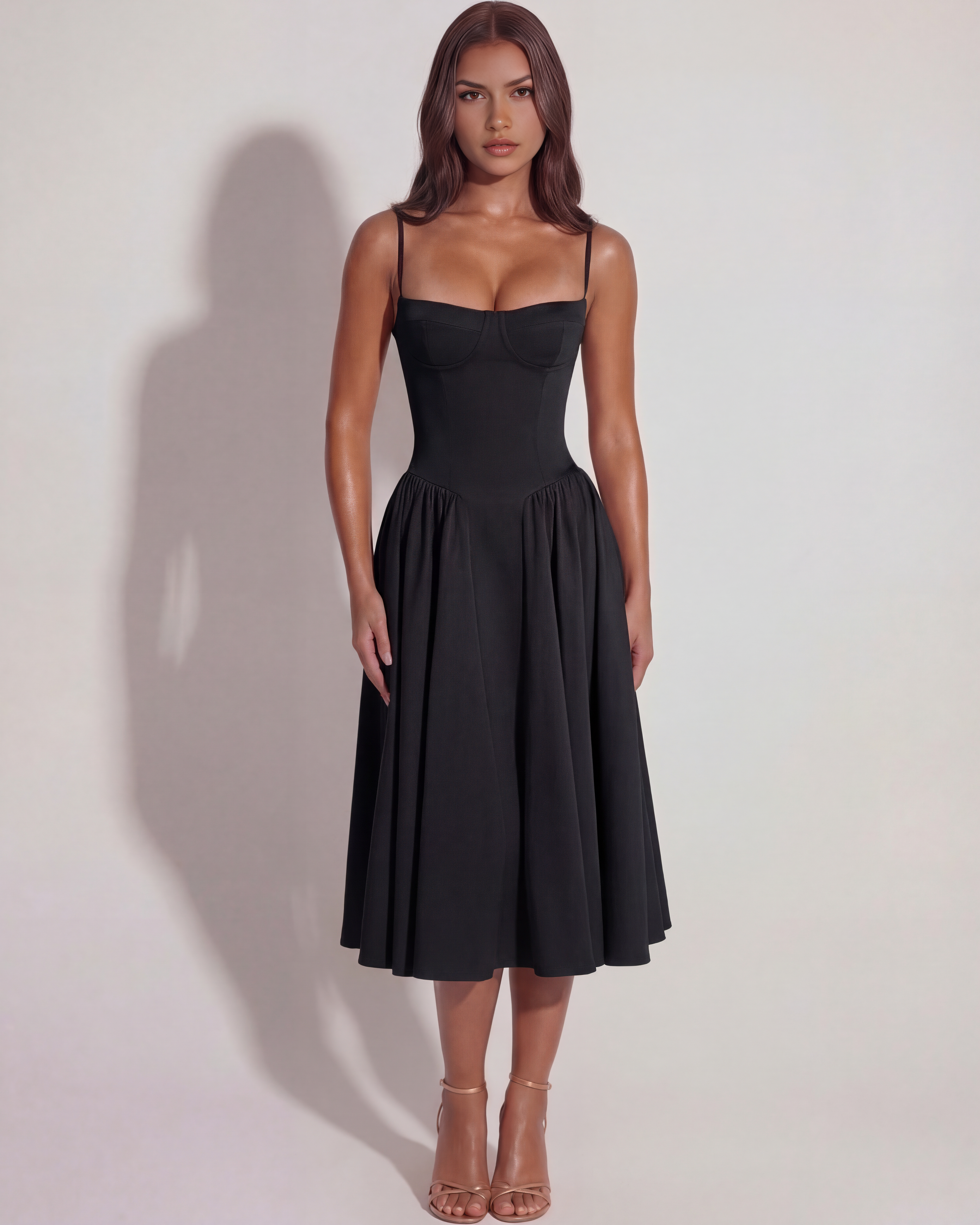 Francesca - Sweetheart Corset Midi Dress