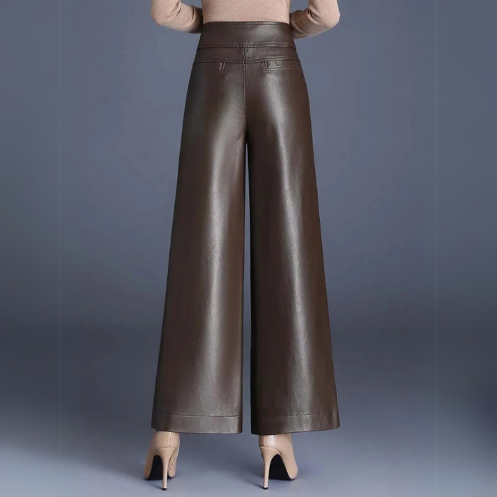 Layne - Women's Wide-Cut Leather Trousers