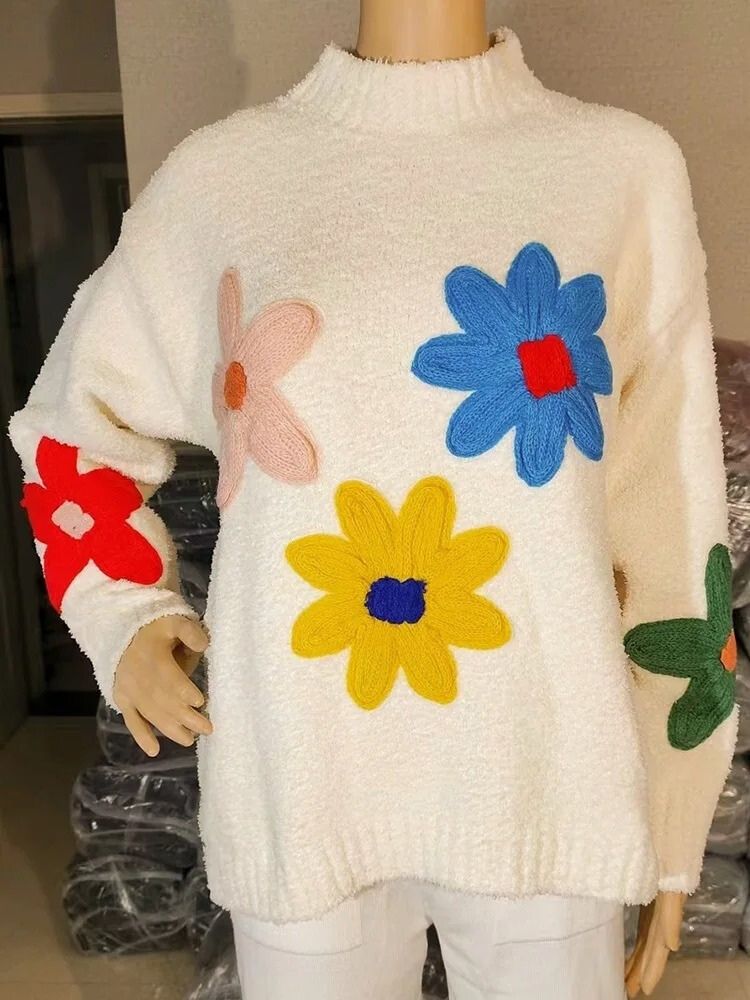 Paula - Women's Floral Knit Sweater