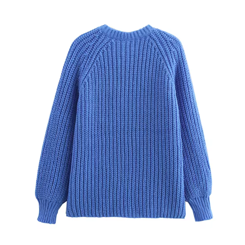 Kendal - Women's Blue Knit Cardigan for Effortless Style