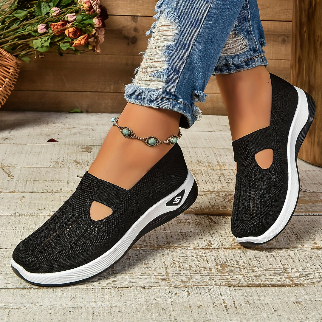Women's Knit Slip-On Trainers with Cushioned Sole
