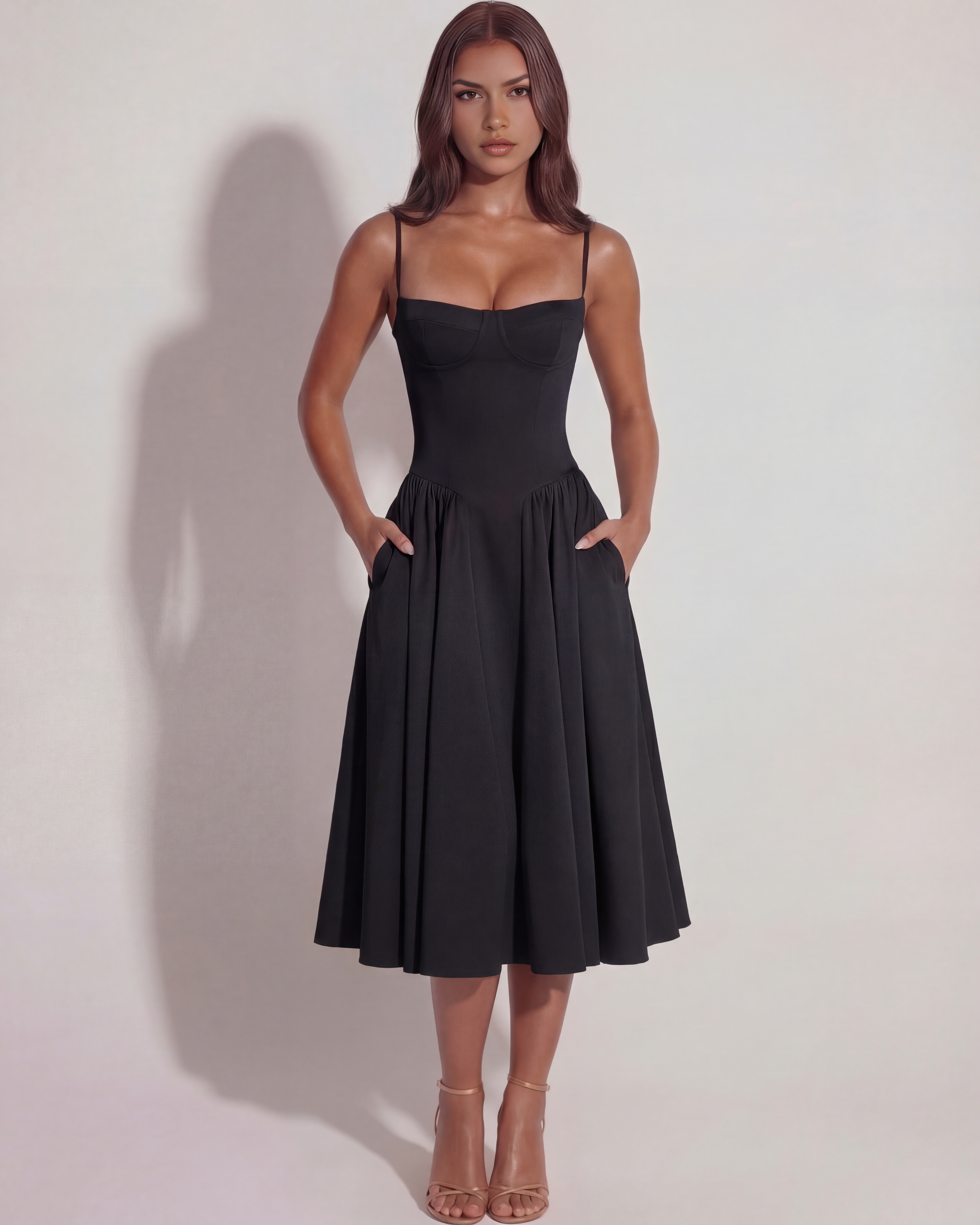 Francesca - Sweetheart Corset Midi Dress