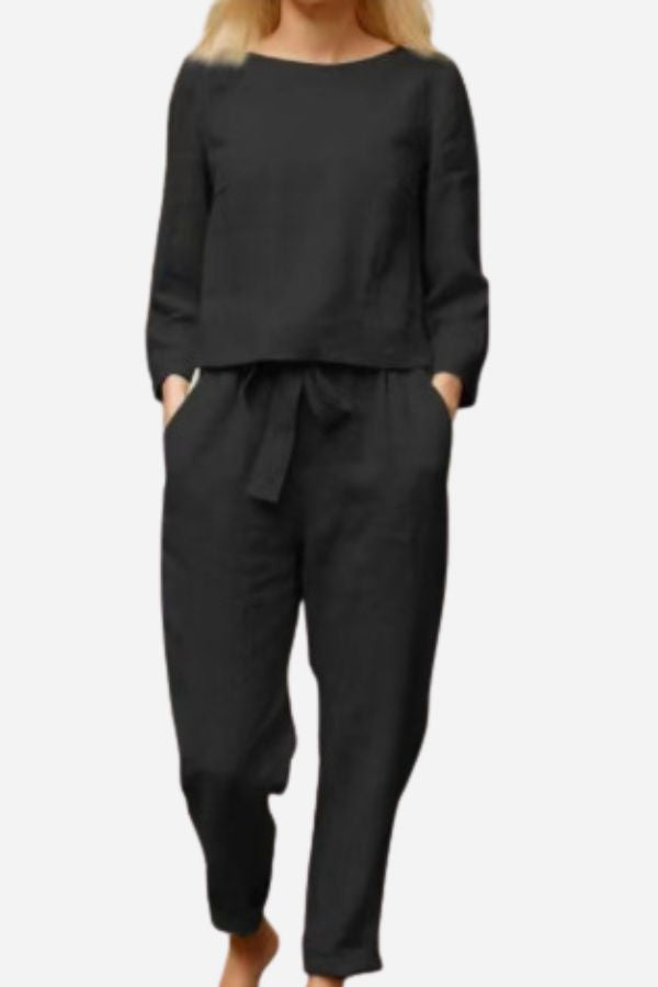 Isabella - Women's Vintage-Inspired Monochrome Two-Piece Set
