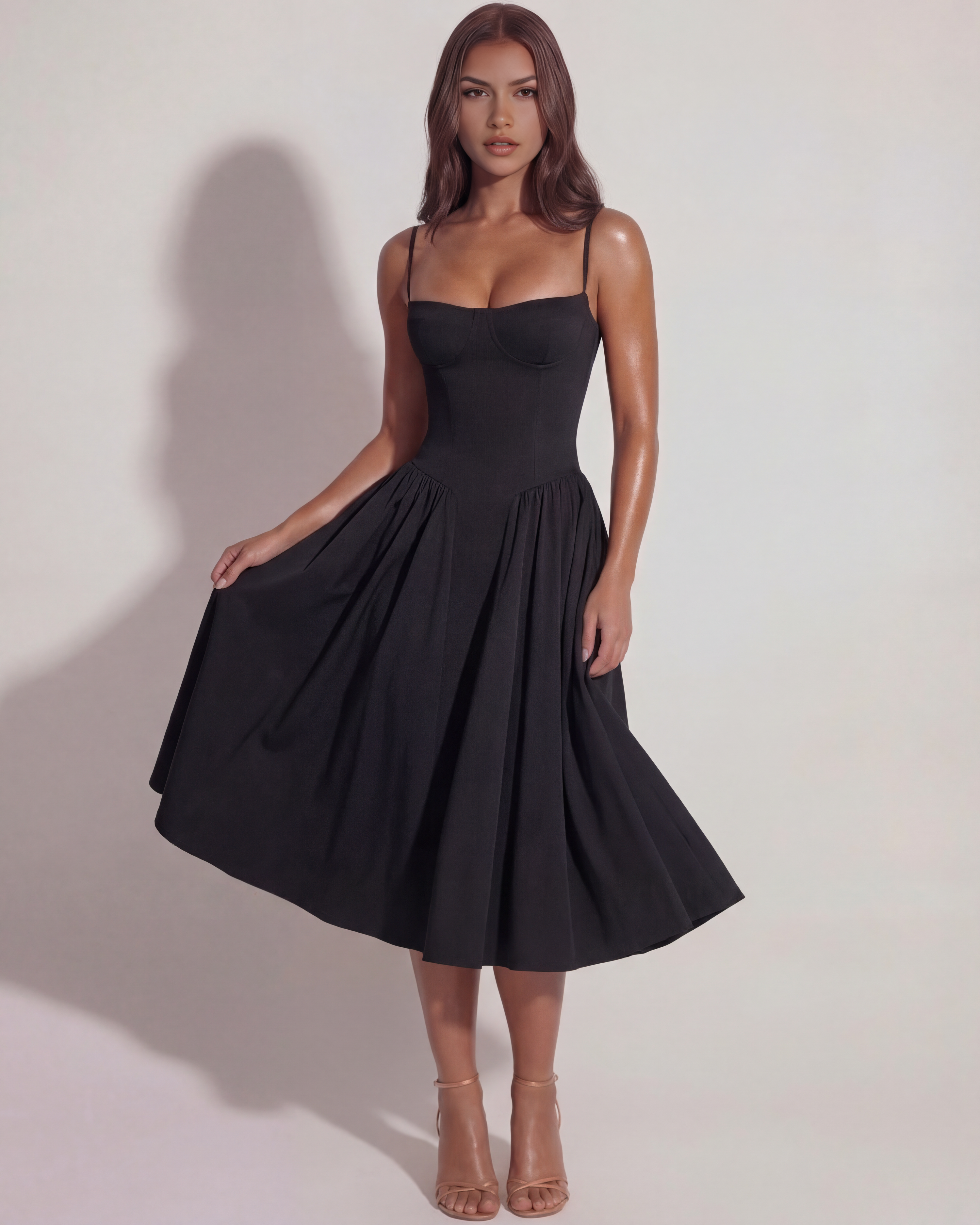 Francesca - Sweetheart Corset Midi Dress
