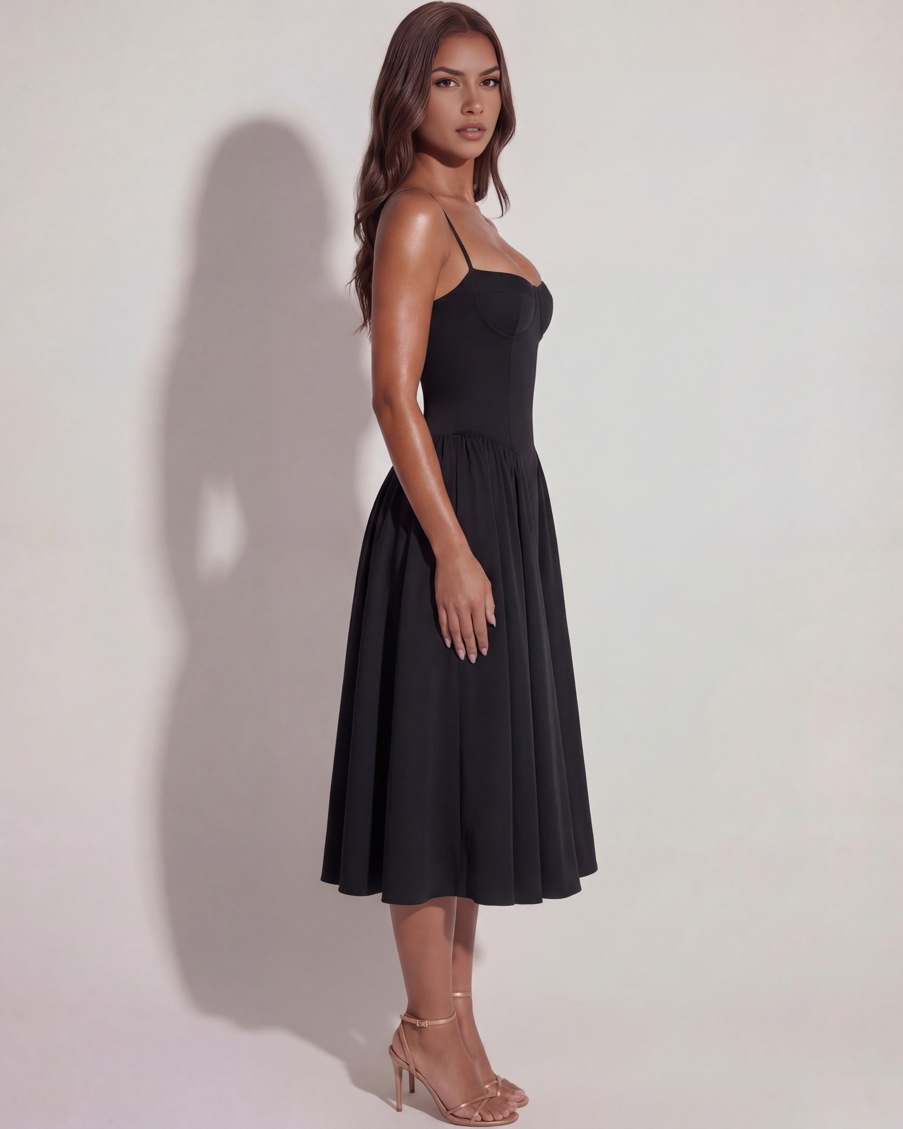 Francesca - Sweetheart Corset Midi Dress