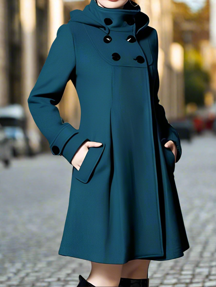 Aria - Women's A-Line Hooded Coat Elegant and Timeless for Cold Weather