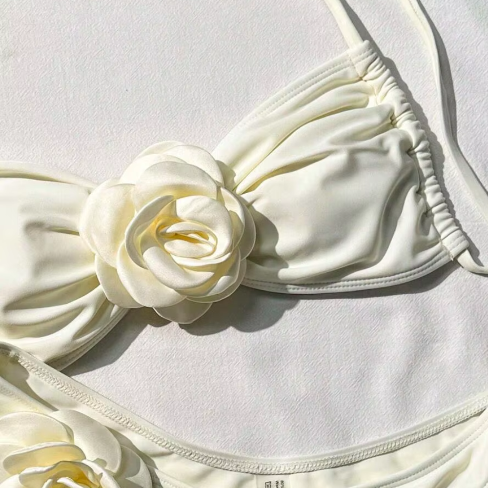 Venus - Women's Floral Accent Bikini Set