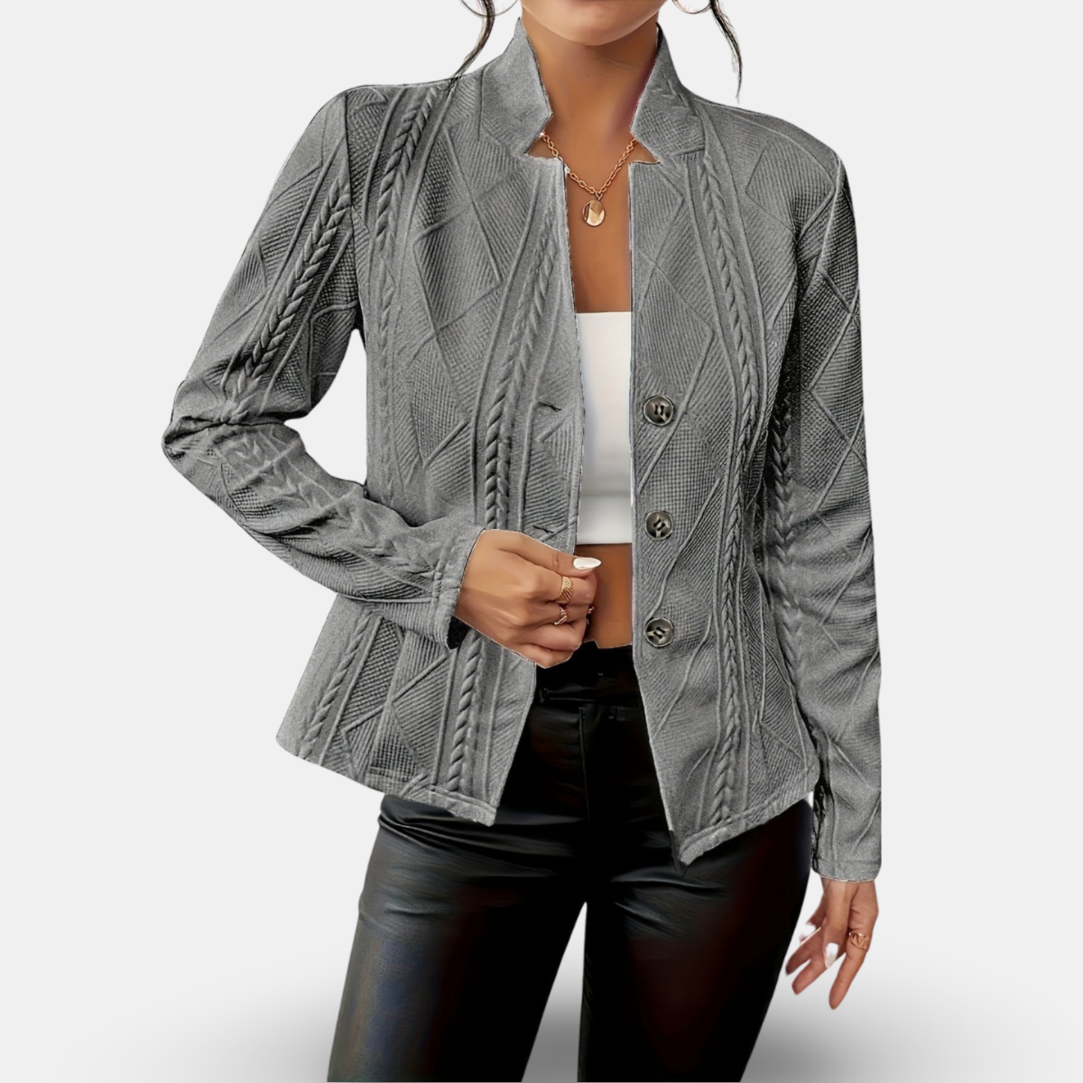 Clara - Women's Buttoned Blazer Jacket