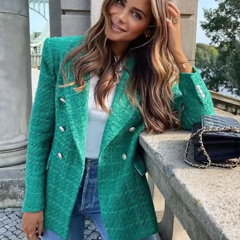Anne - Women's Long-Sleeve Notched Collar Blazer