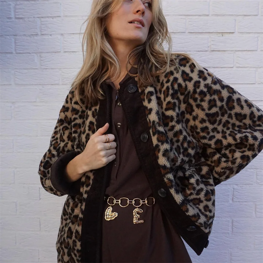 Ruby - Women's Fleece Leopard Jacket