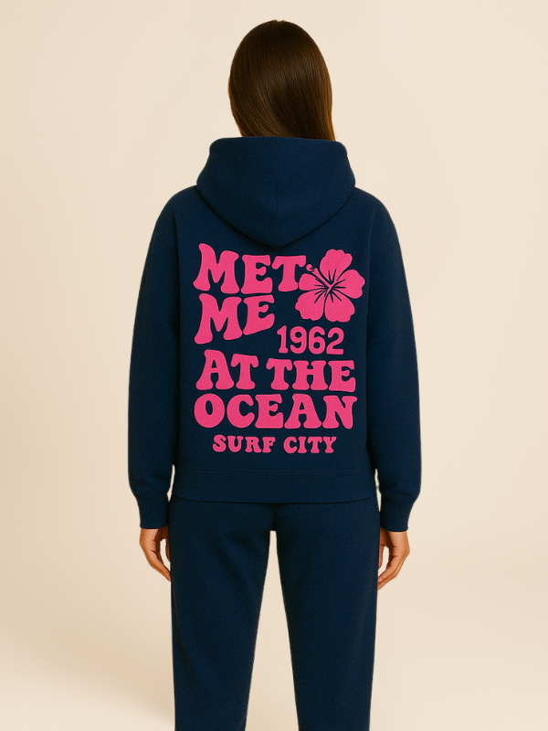 Mila - Women's Oversized Tracksuit with Surf City Back Print
