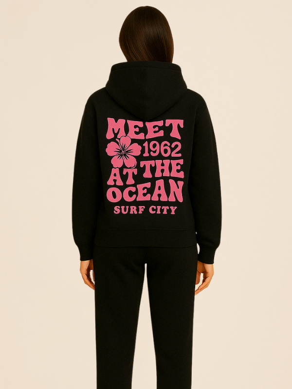 Mila - Women's Oversized Tracksuit with Surf City Back Print