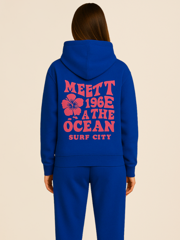 Mila - Women's Oversized Tracksuit with Surf City Back Print
