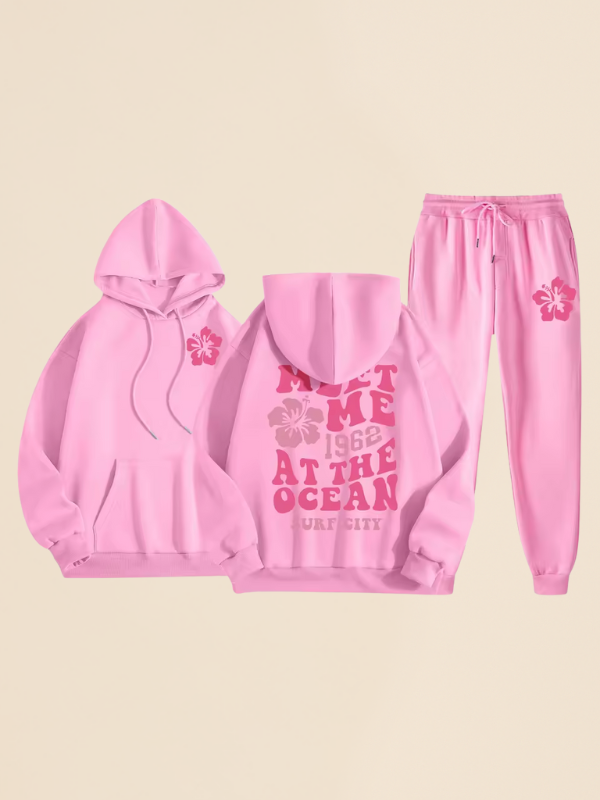Mila - Women's Oversized Tracksuit with Surf City Back Print