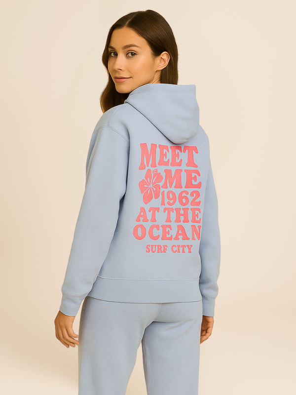 Mila - Women's Oversized Tracksuit with Surf City Back Print