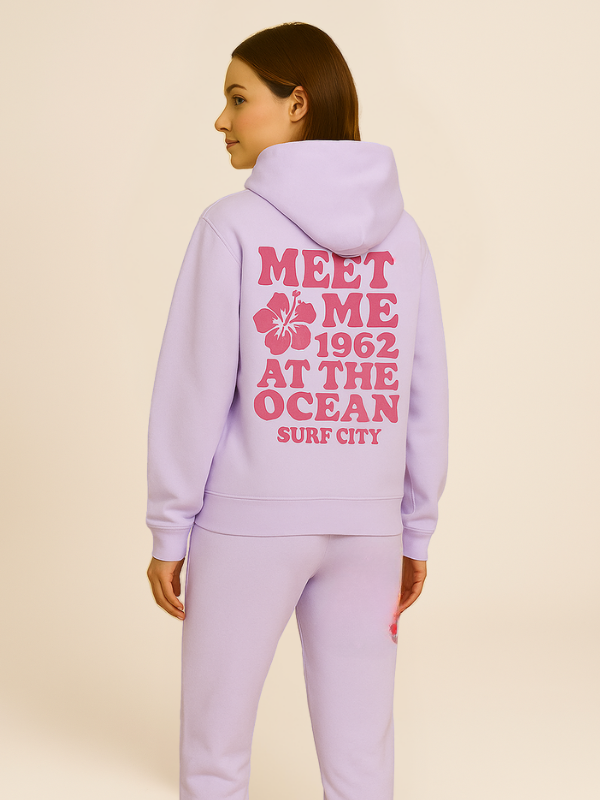 Mila - Women's Oversized Tracksuit with Surf City Back Print