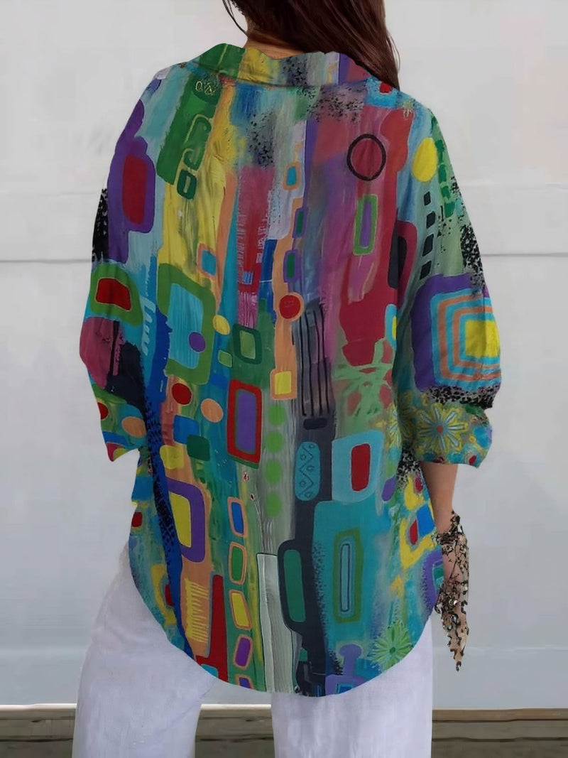 Gemma - Women's Print Button-Down Shirt