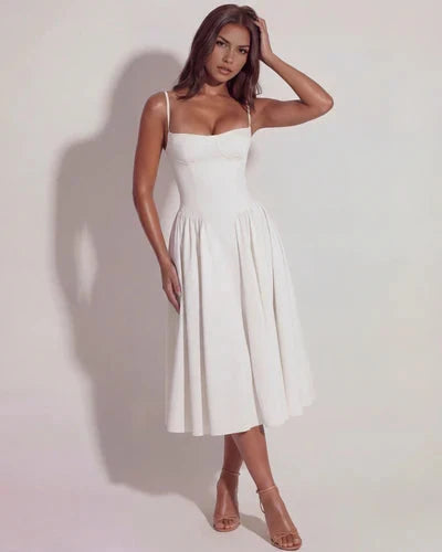 Francesca - Sweetheart Corset Midi Dress