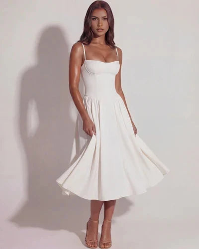 Francesca - Sweetheart Corset Midi Dress