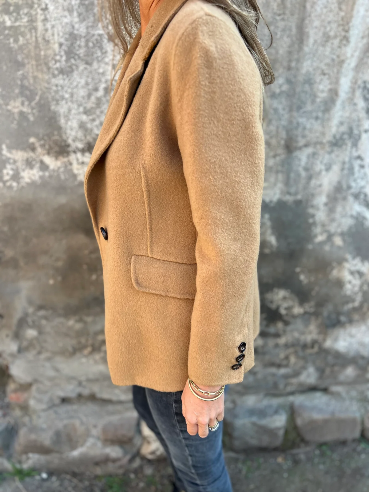 Women's Bouclé Blazer with Single Button
