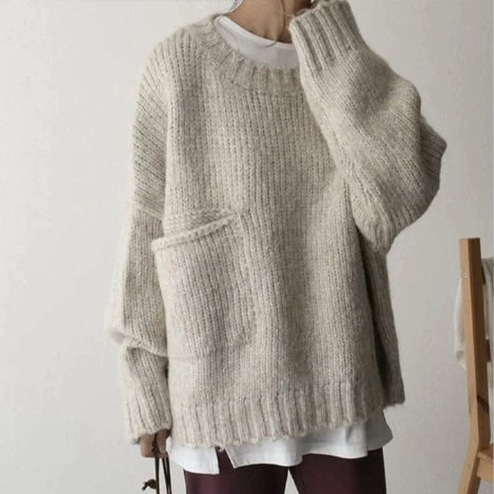 Henrietta - Women's Oversized Pocket Sweater Modern Winter Style