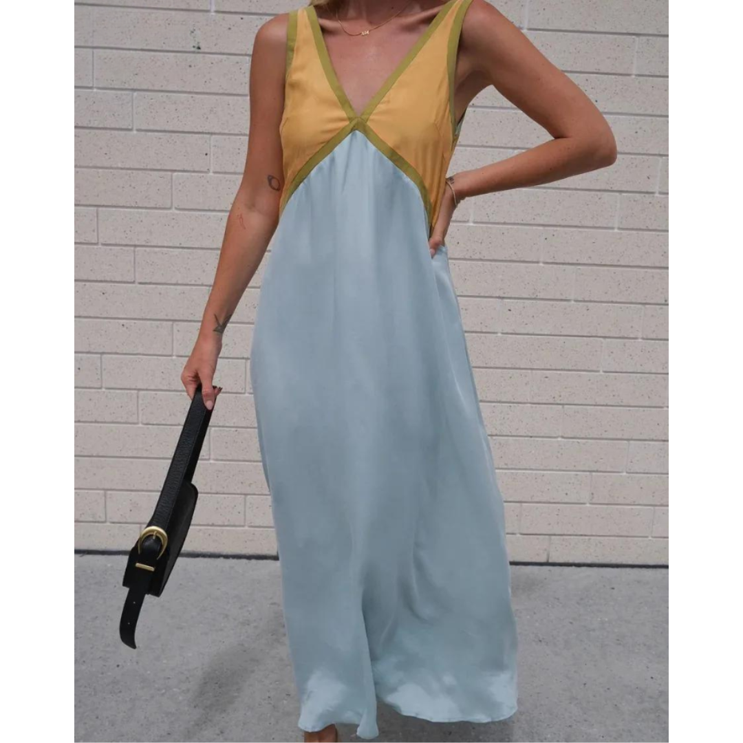 Ella - Women's Sleeveless Maxi Dress with V-Neck
