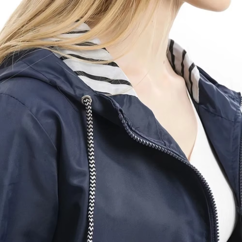 Yvonne - Imperméable à capuche pour femme, léger et coupe-vent