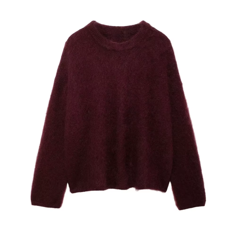Esme - Women's Solid Sweater with Round Neck