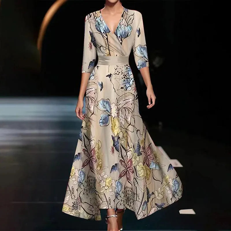 Cassidy - Women's Floral Print Maxi Dress