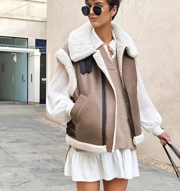 Elodie - Women's Faux Shearling Vest Stylish and Warm for Layering