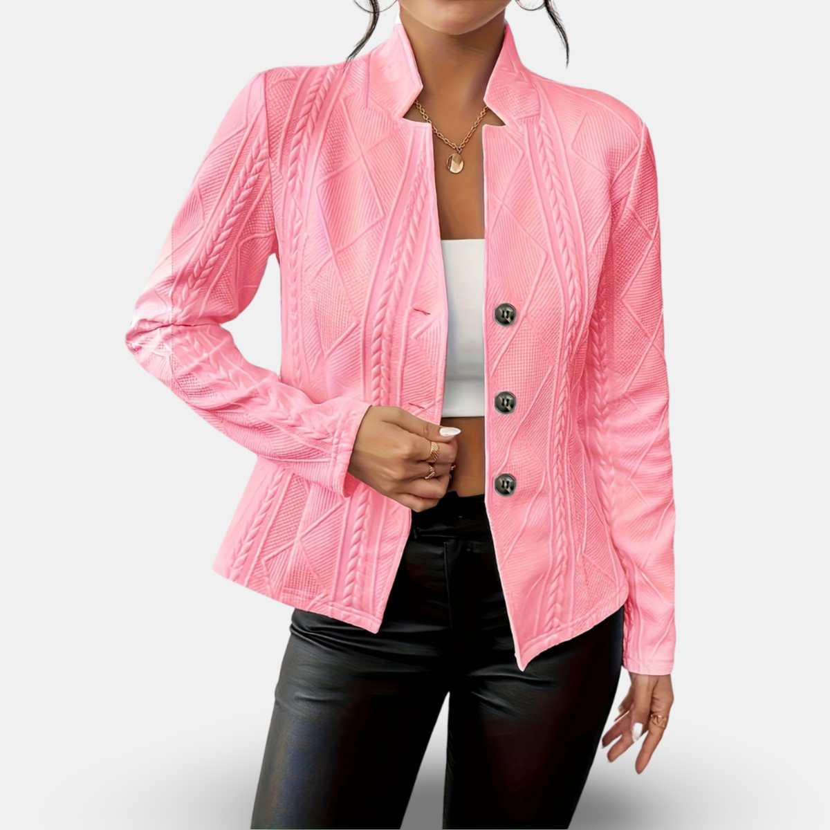 Clara - Women's Buttoned Blazer Jacket
