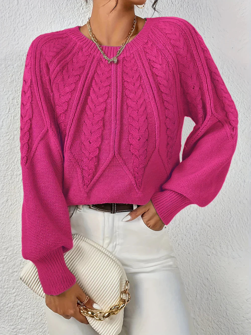 Georgina - Women's Cable-Knit Sweater