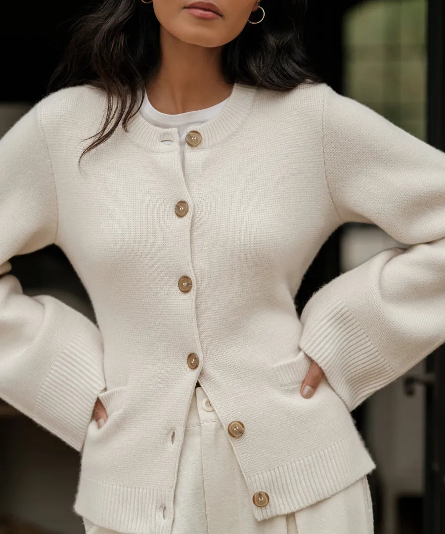 Amelia - Women's Button-Up Cardigan for Winter