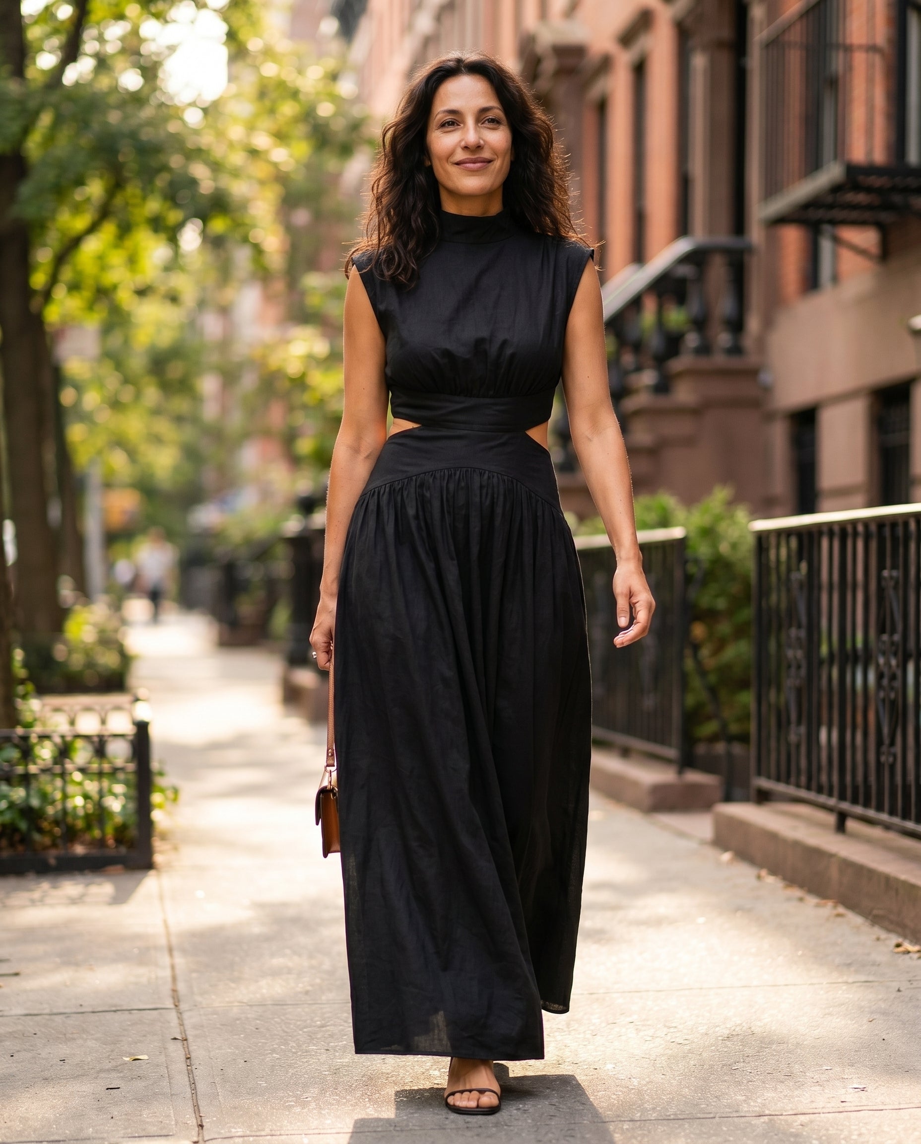 Ella - Cutout Waist High Neck Maxi Dress