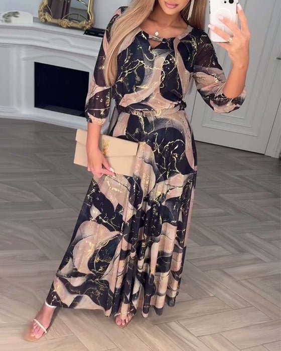 Women's Marble Print Maxi Dress