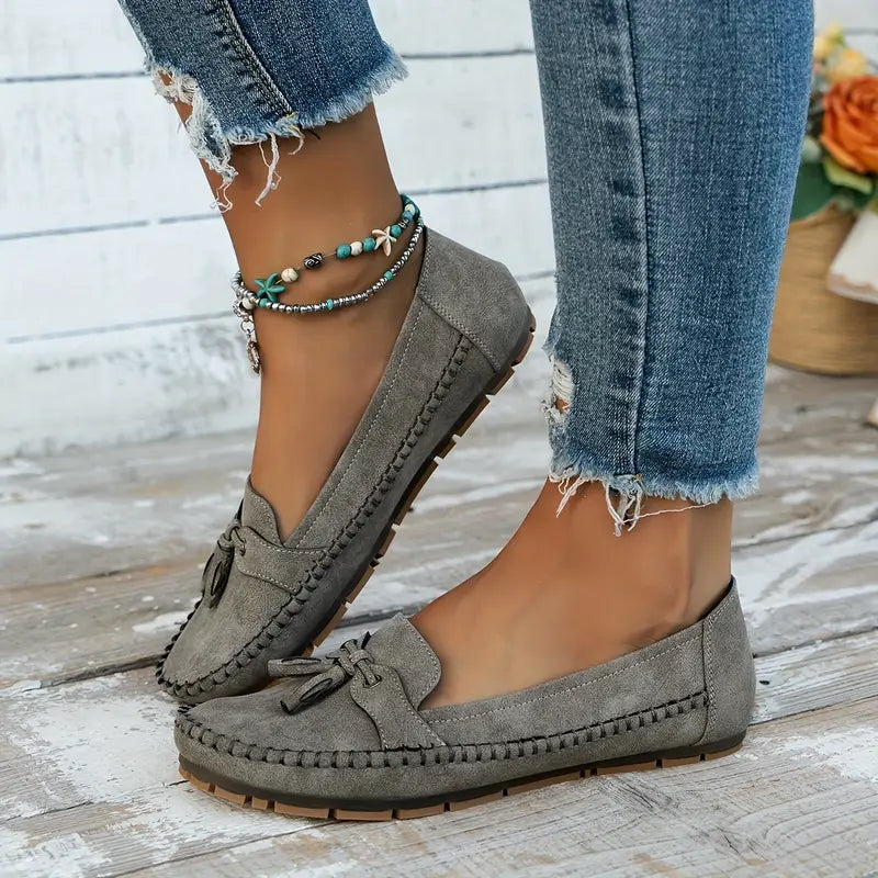 Women's Comfortable Loafers - Slip-On Cushioned