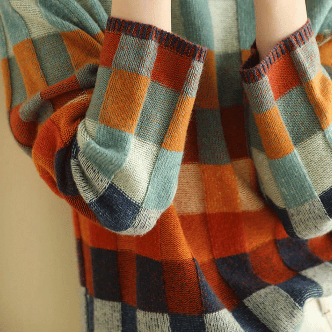 Bethany - Women’s Patchwork Turtleneck Sweater