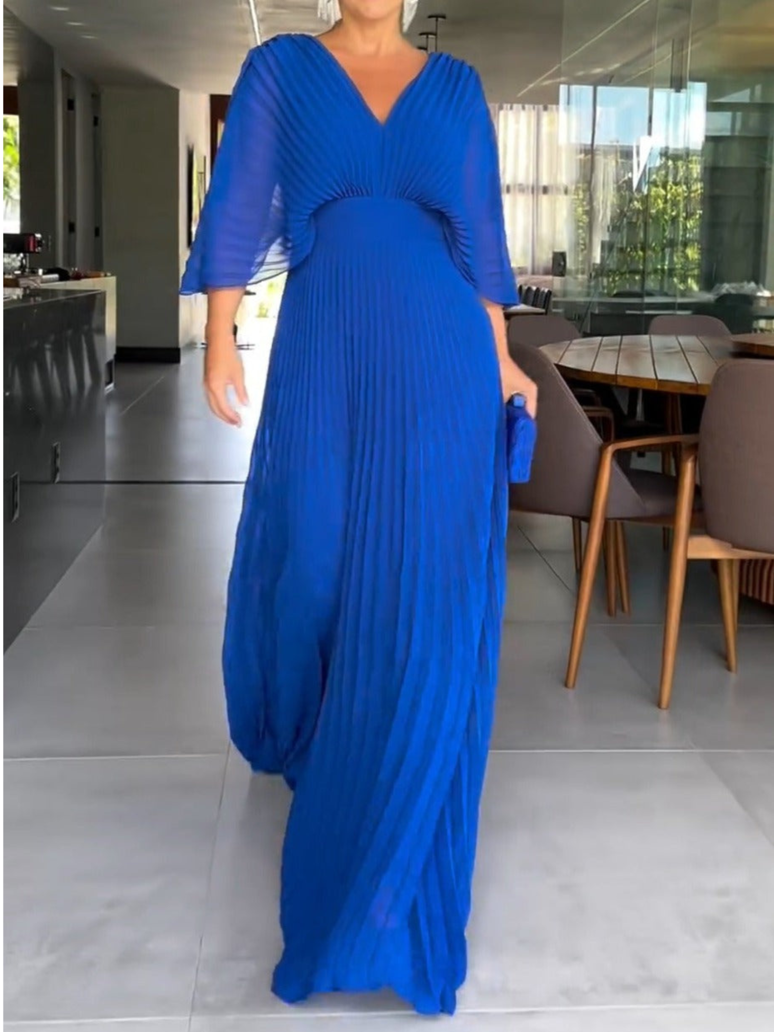 Maddy - Women's Pleated Maxi Dress
