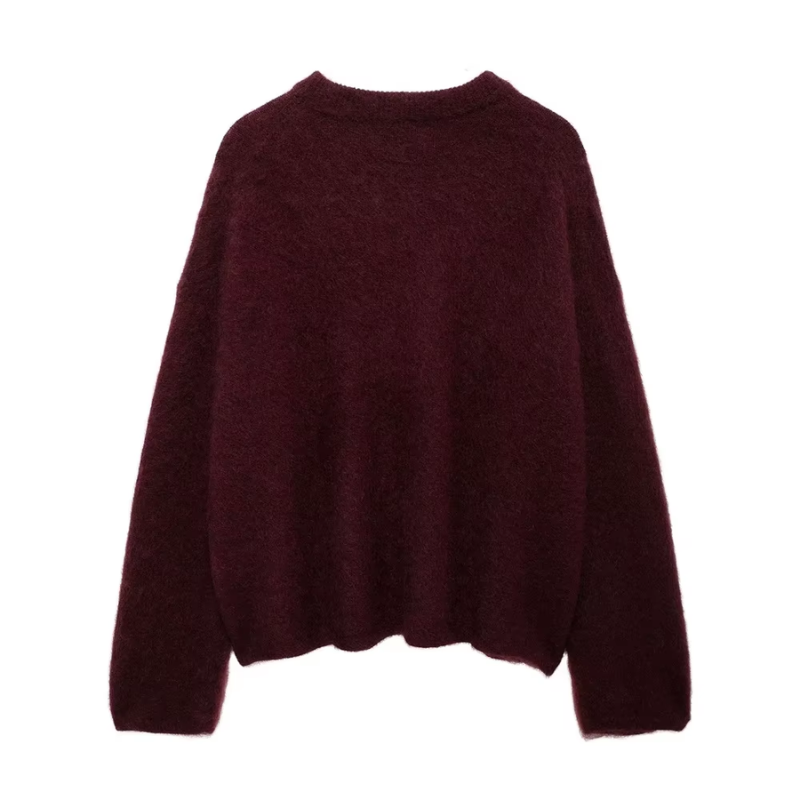 Esme - Women's Solid Sweater with Round Neck